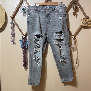 Refuge Gray Ripped Boyfriend Jeans